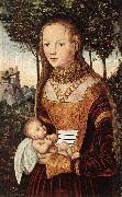CRANACH, Lucas the Elder Young Mother with Child dfhd Sweden oil painting reproduction